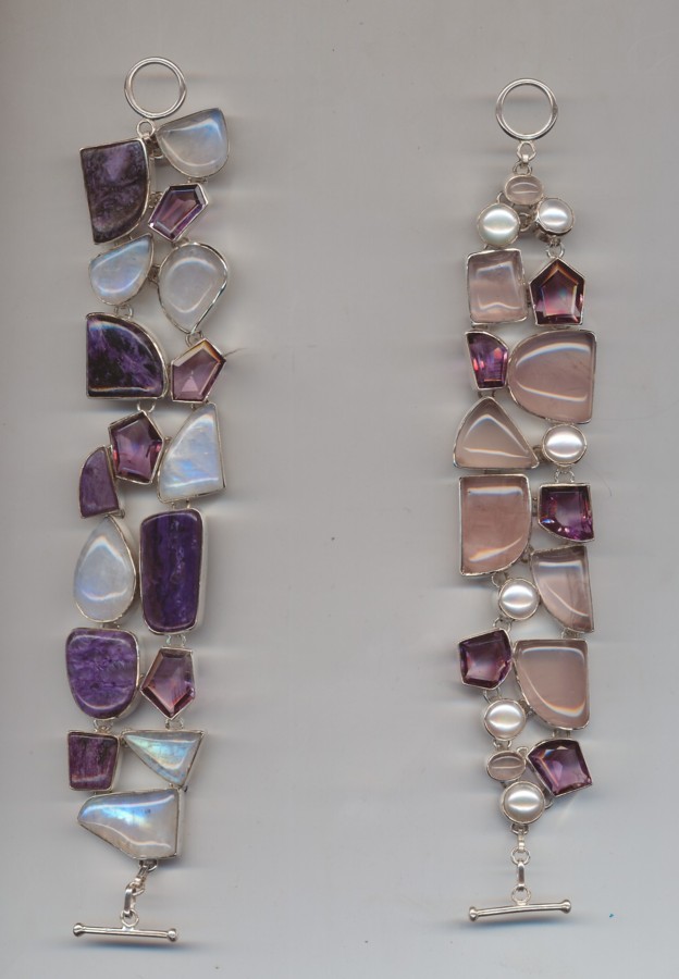 925 Silver Braclets With Gemstone 